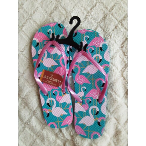 Juncture Flip Flops Sandal Pink Flamingo Womens Medium M Size 7 8 - Picture 4 of 4